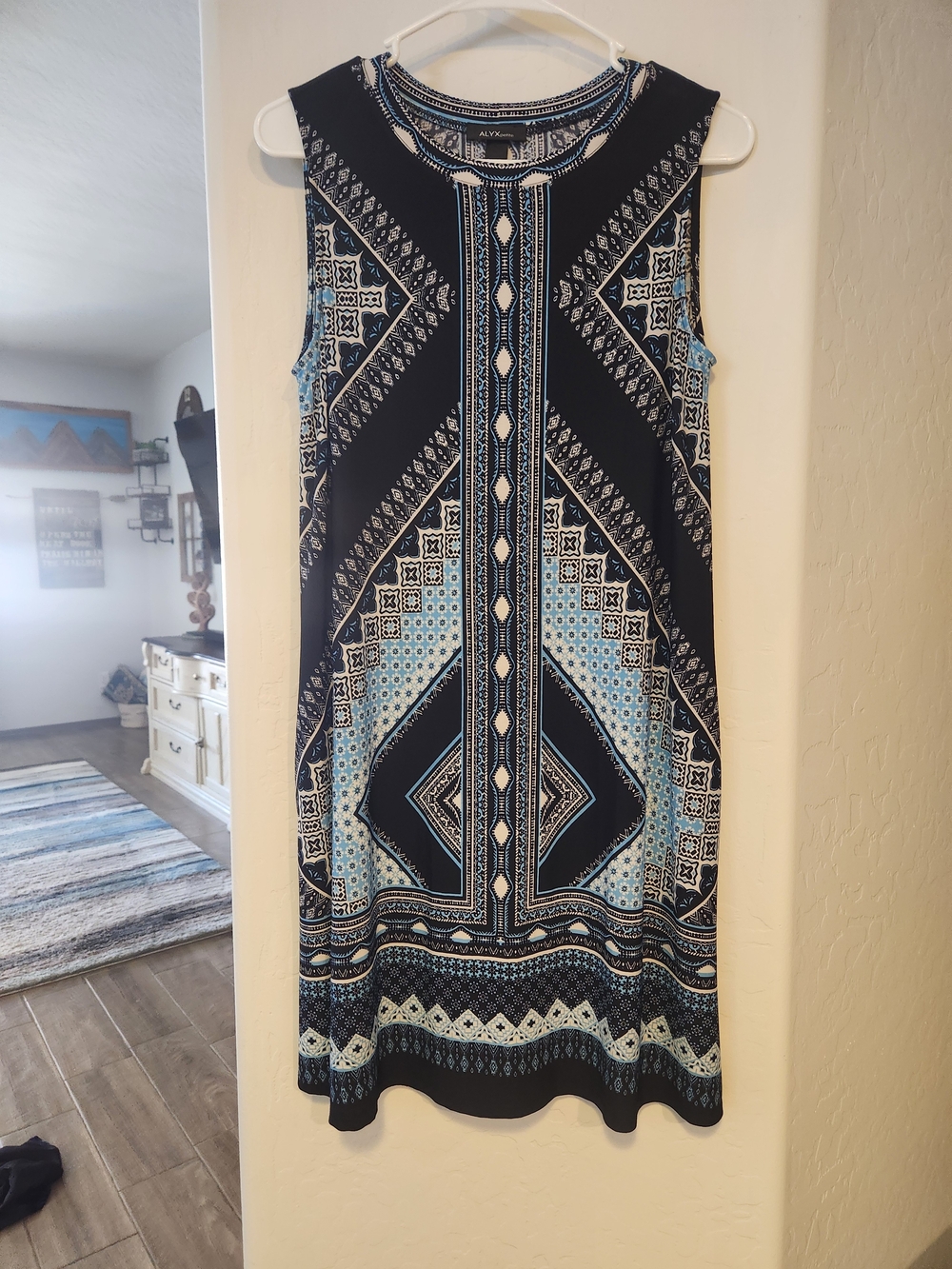 ALYX Petite Geometric Print Dress – Size PM 💙🖤